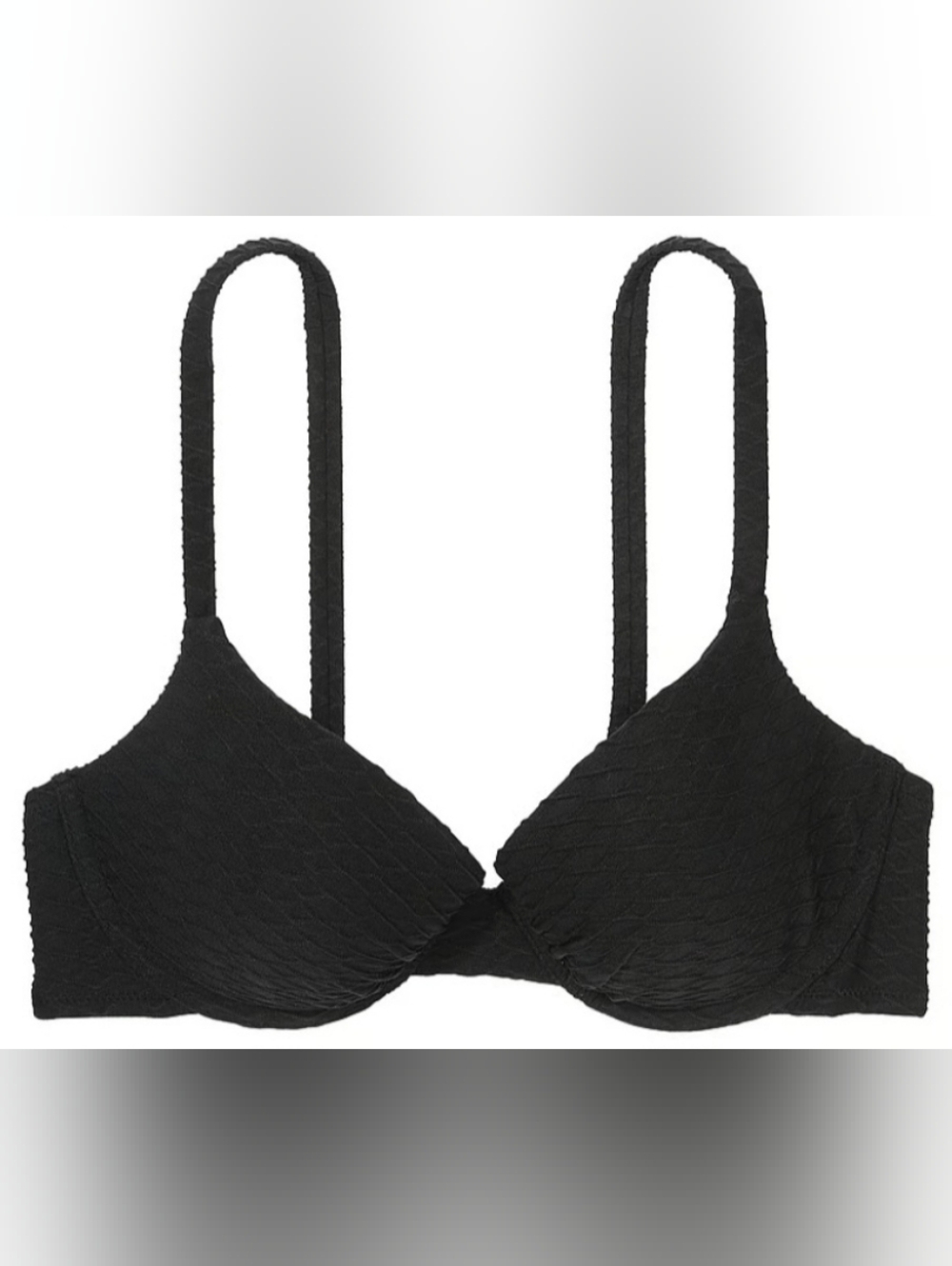 40D 40DD VS Swim Icon PushUp Bikini Top Black Fishnet